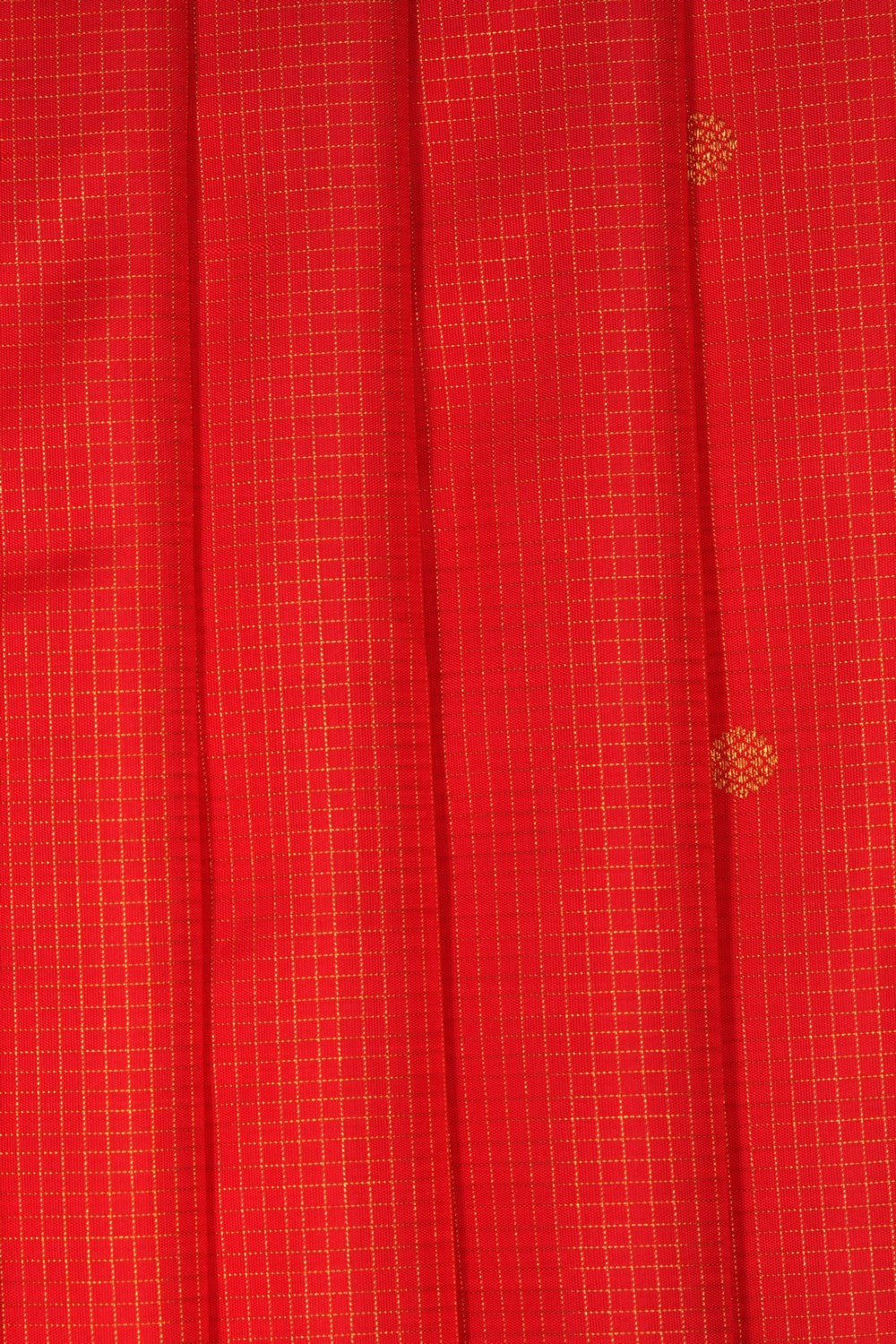 Image of Red Kanjivaram Silk Kattam Saree