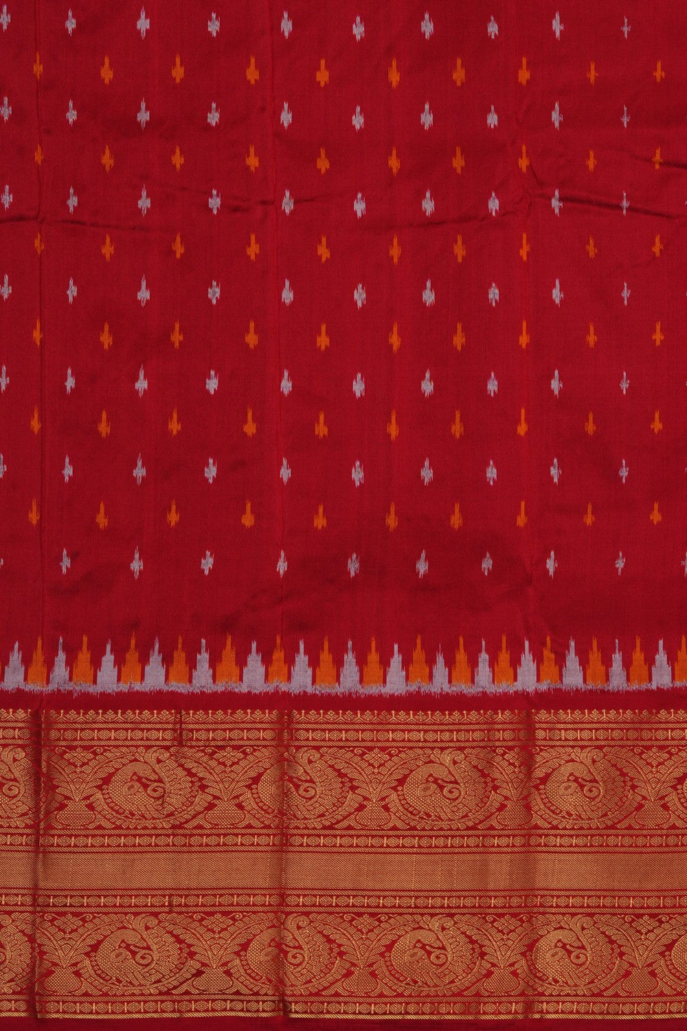 Image of Pochampally Ikat Silk Red Saree