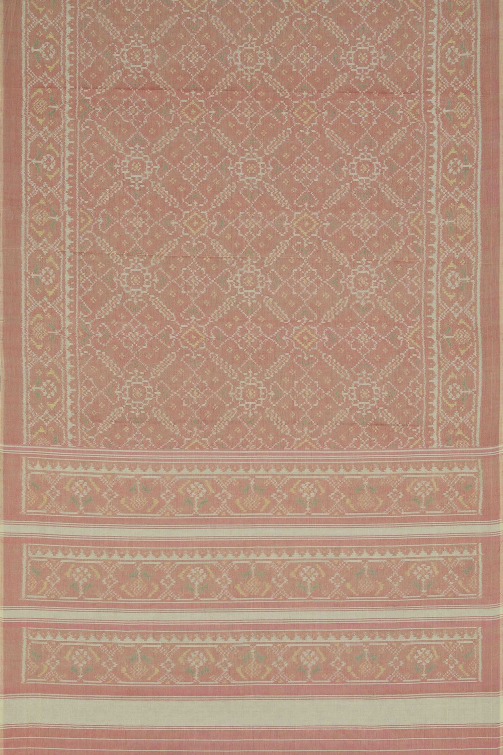 Image of Peach Rajkot Patola Cotton Saree