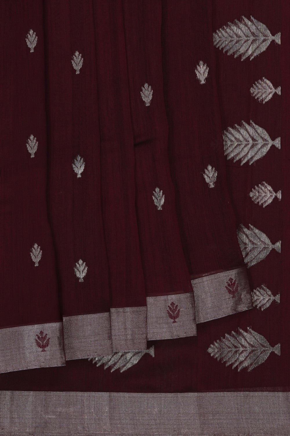 Image of Chanderi Silk Cotton Brown Saree