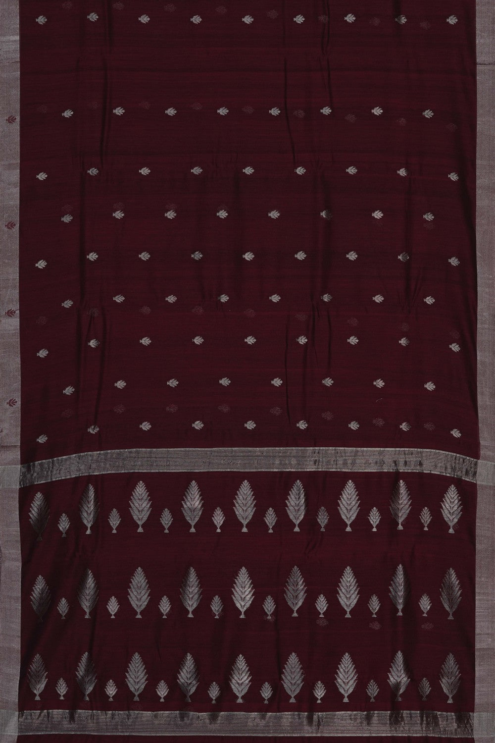 Image of Chanderi Silk Cotton Brown Saree