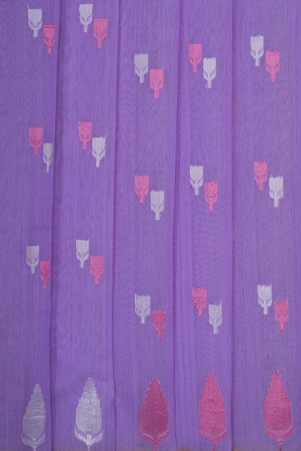 Image of Chanderi Silk Cotton Lavender-Purple Saree