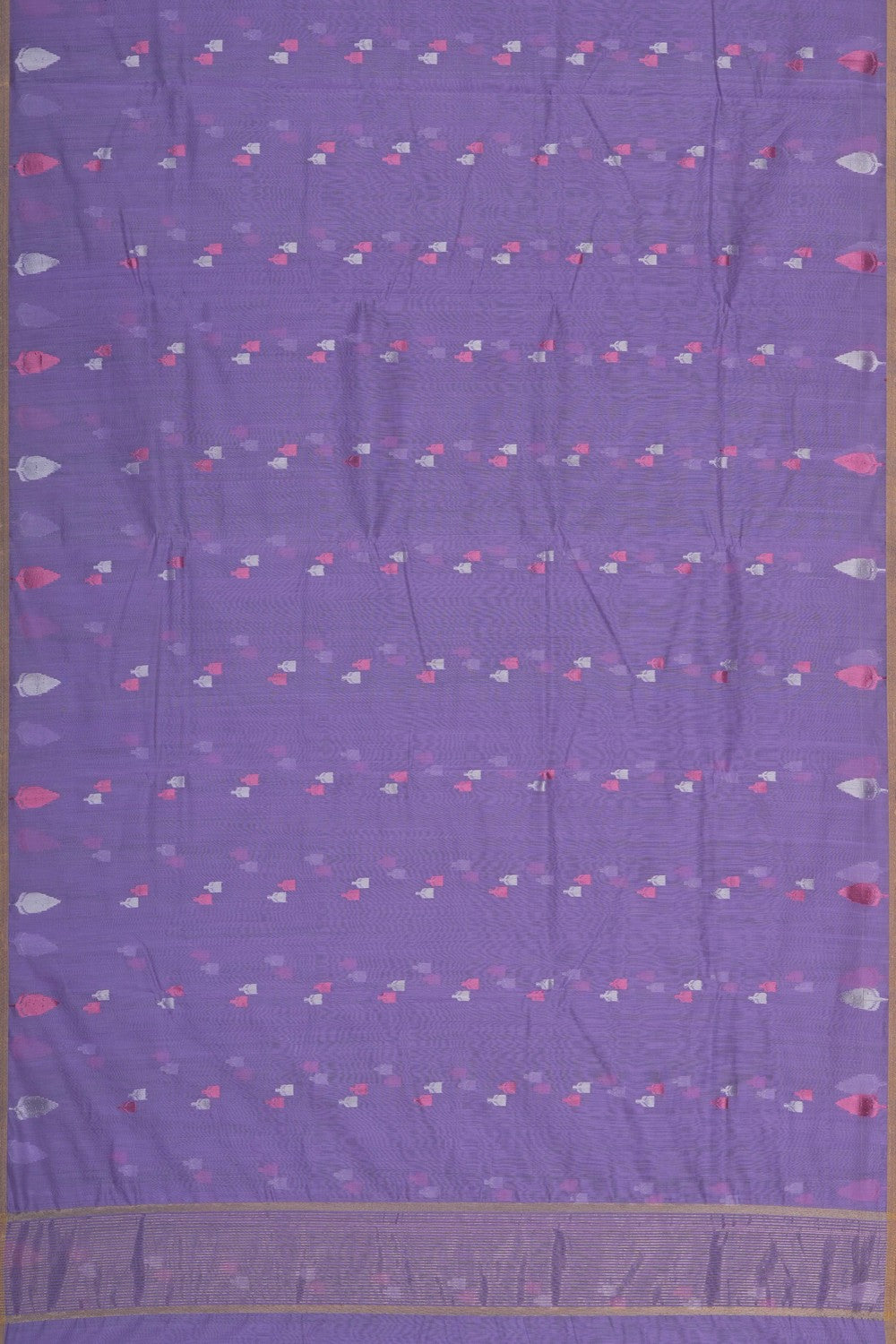 Image of Chanderi Silk Cotton Lavender-Purple Saree