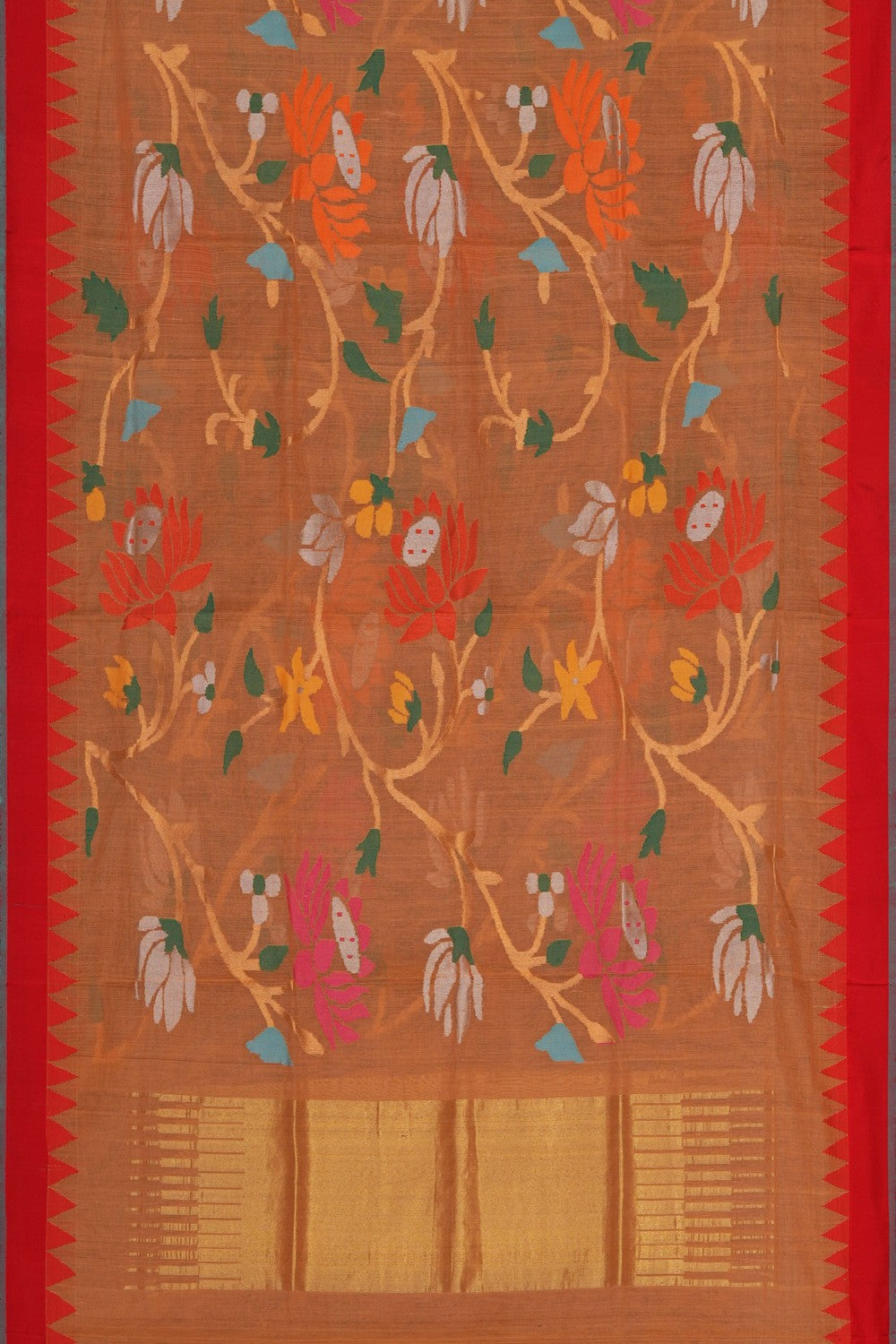Image of Uppada Cotton Jamdani Floral Dupatta