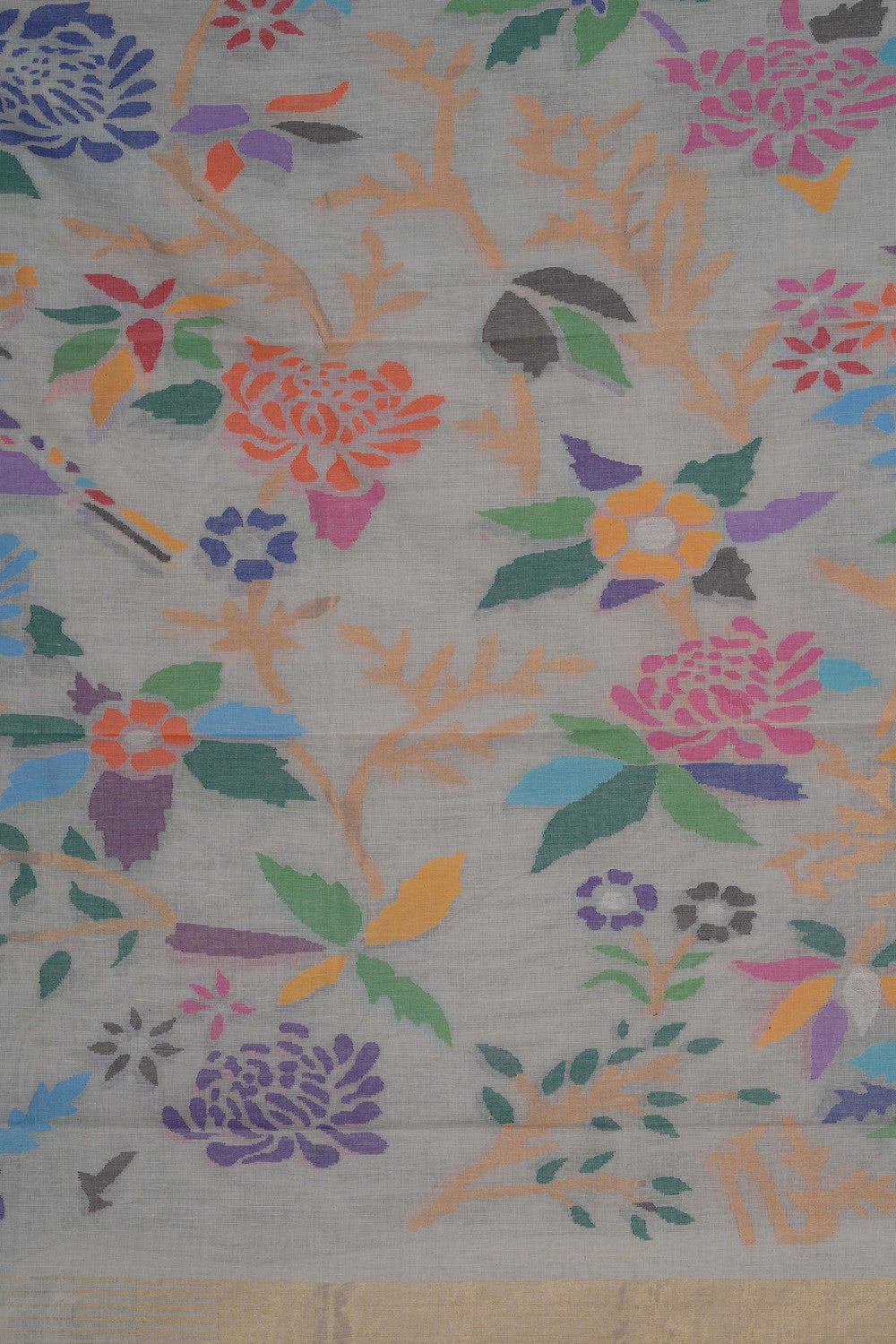 Image of Uppada Cotton Jamdani Floral Dupatta