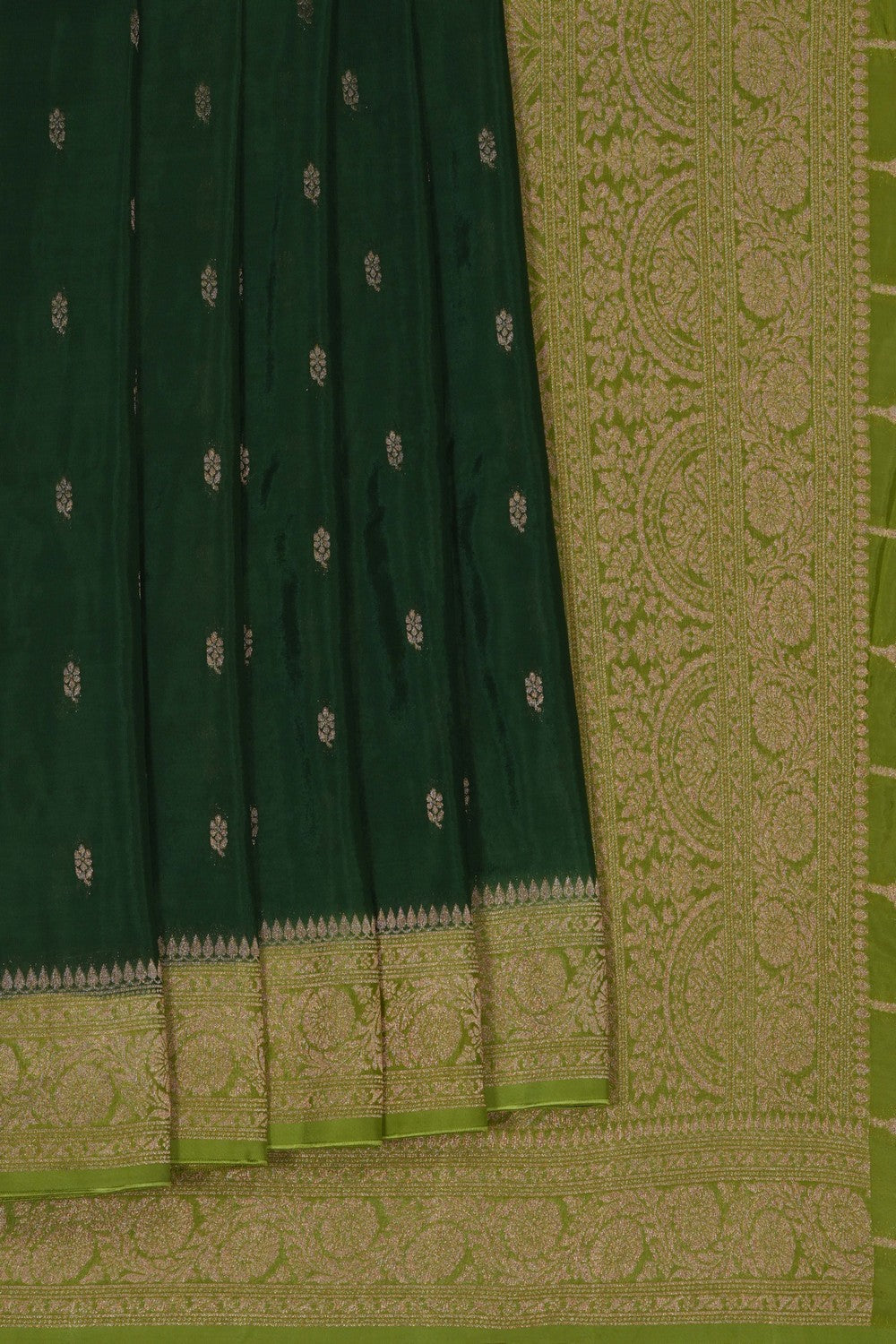 Image of Green Banarasi Silk Saree