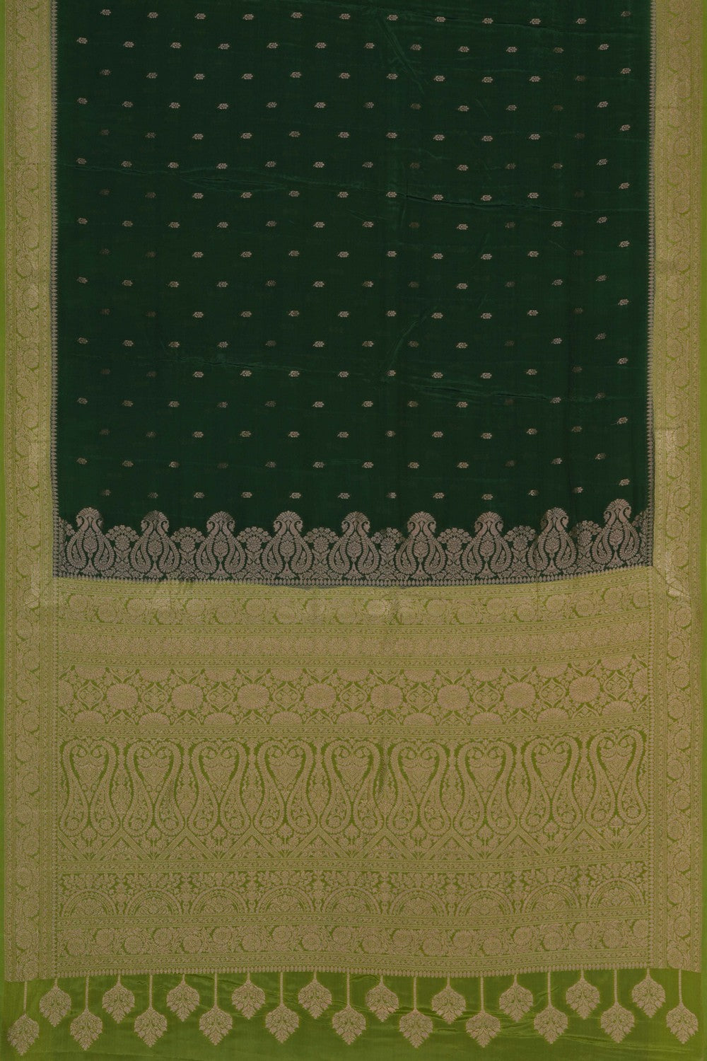 Image of Green Banarasi Silk Saree