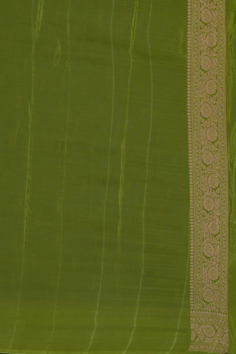 Image of Green Banarasi Silk Saree
