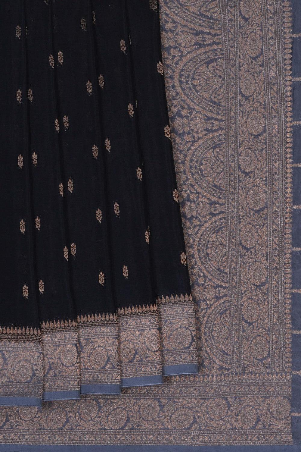 Image of Black Banarasi Silk Saree