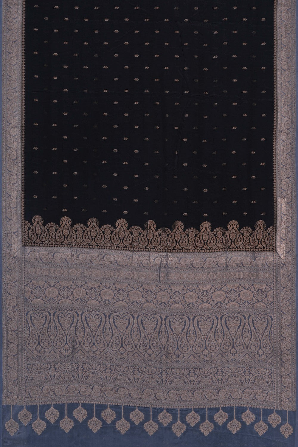 Image of Black Banarasi Silk Saree