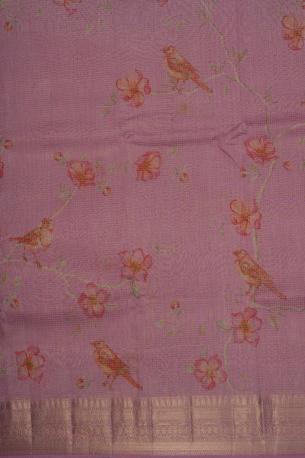Image of Pink Kora Silk Saree