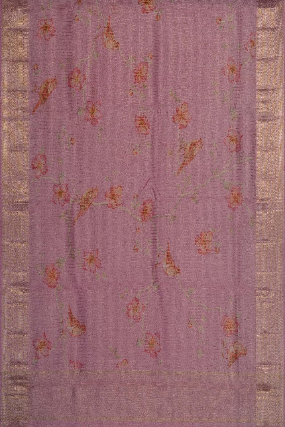 Image of Pink Kora Silk Saree