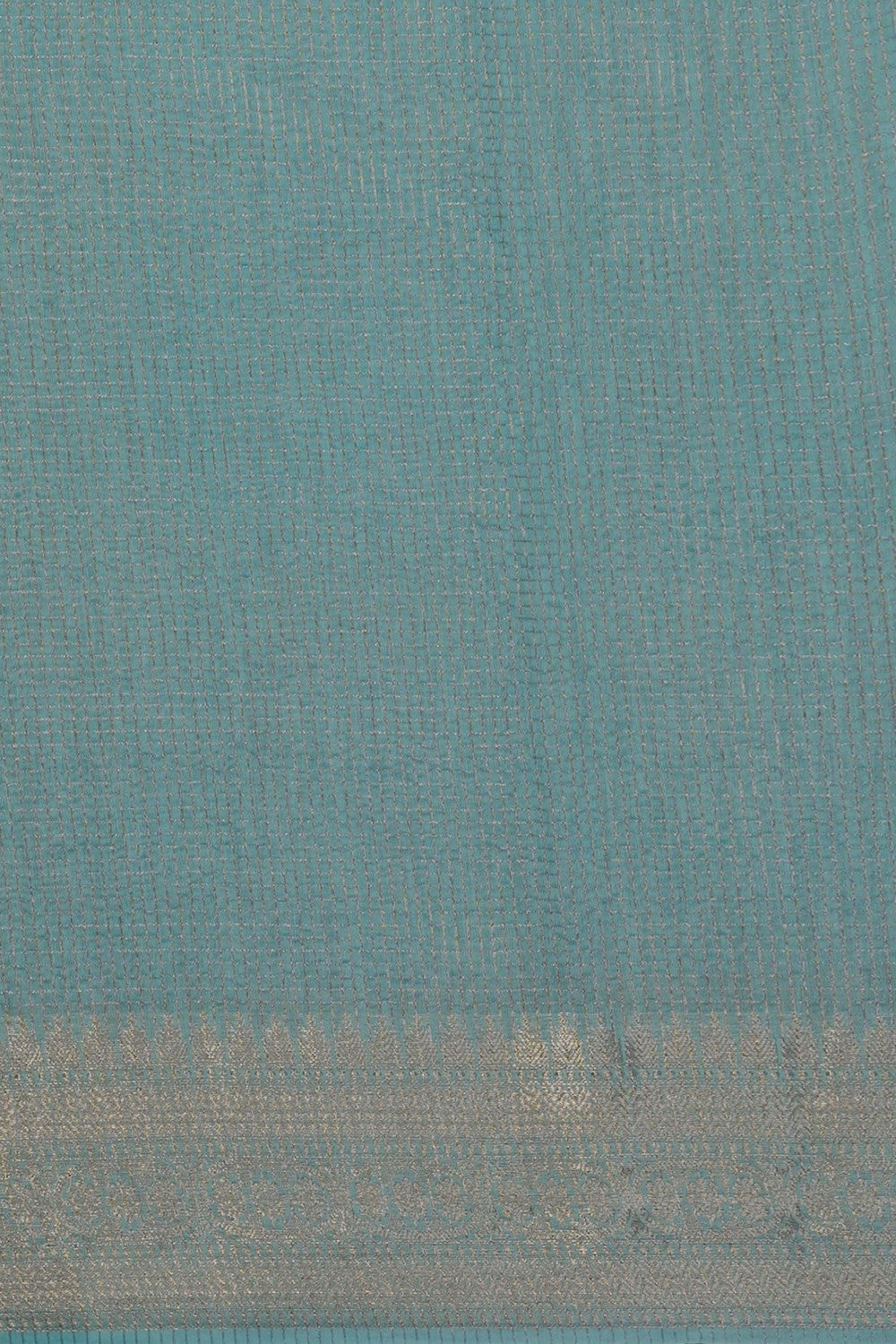 Image of Sea Blue Kora Silk Saree