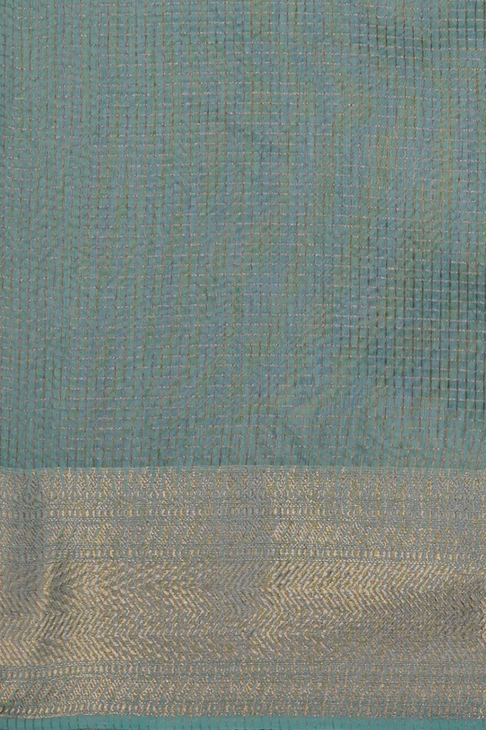 Image of Sea Green Kora Silk Saree