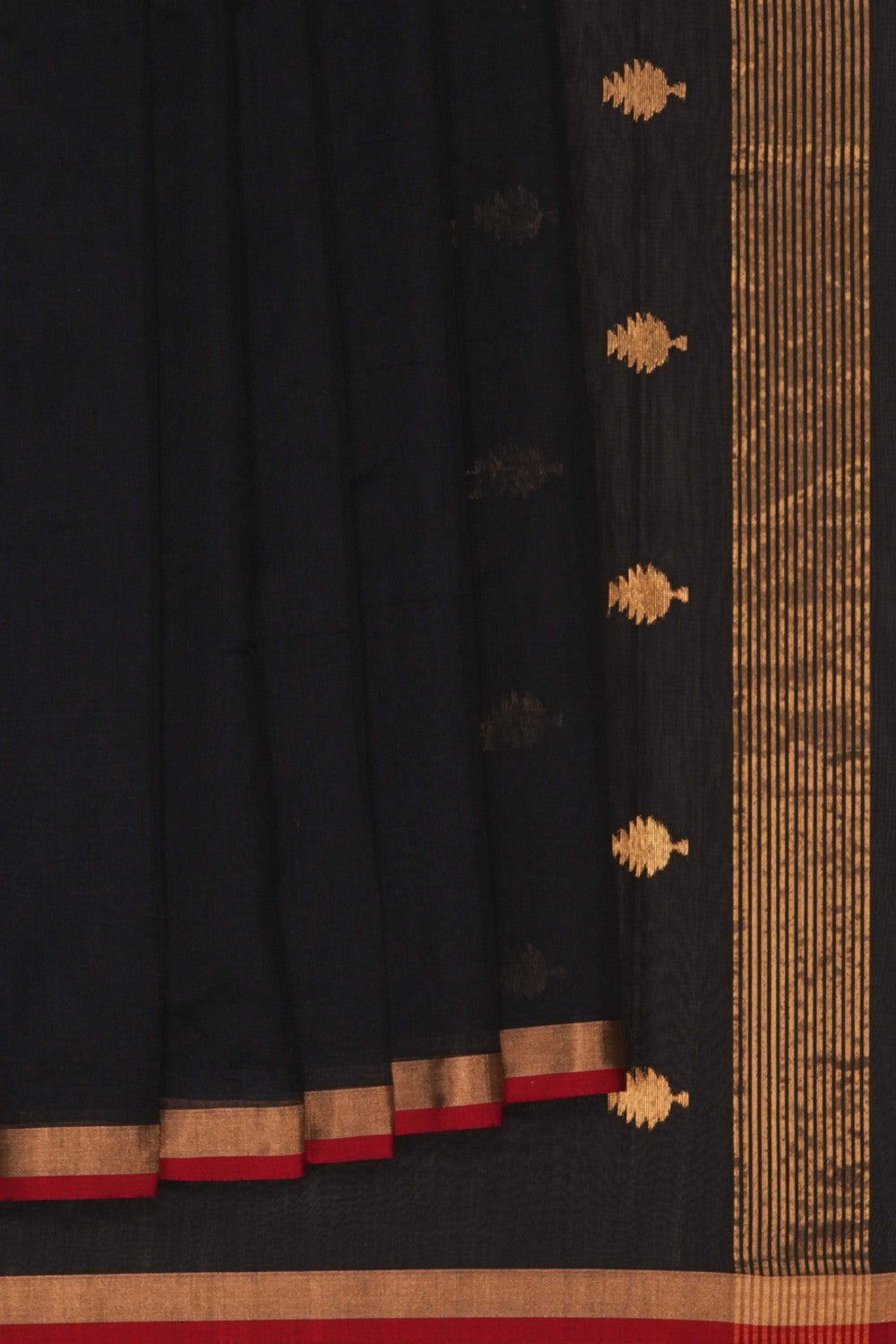 Image of Chanderi Silk Cotton Black Saree