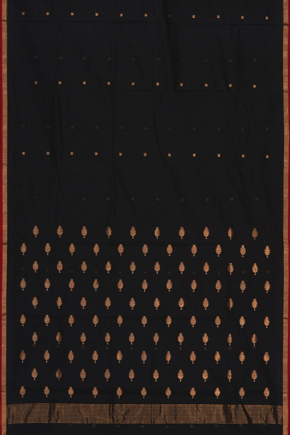 Image of Chanderi Silk Cotton Black Saree
