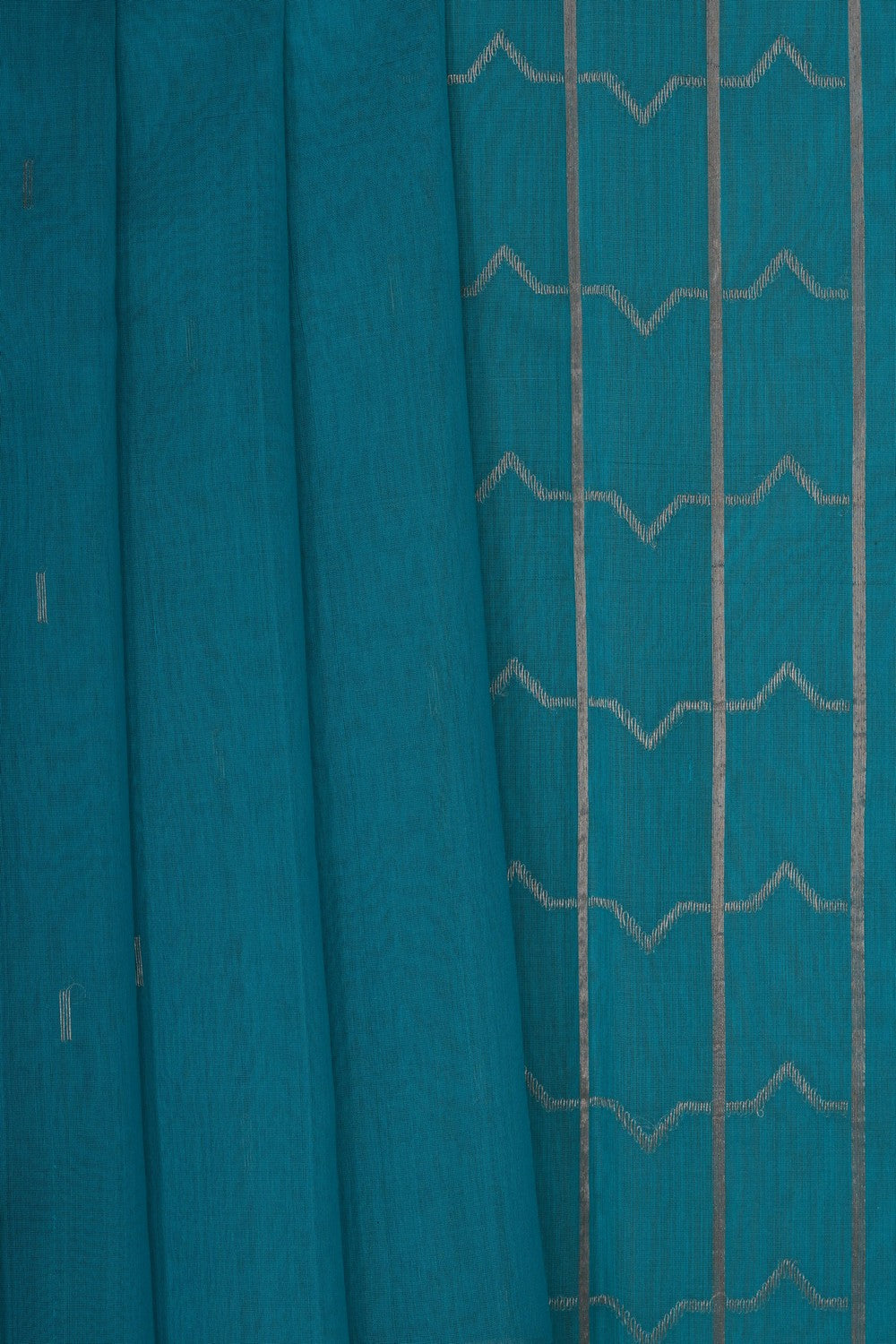 Image of Chanderi Silk Cotton Sky Blue Saree
