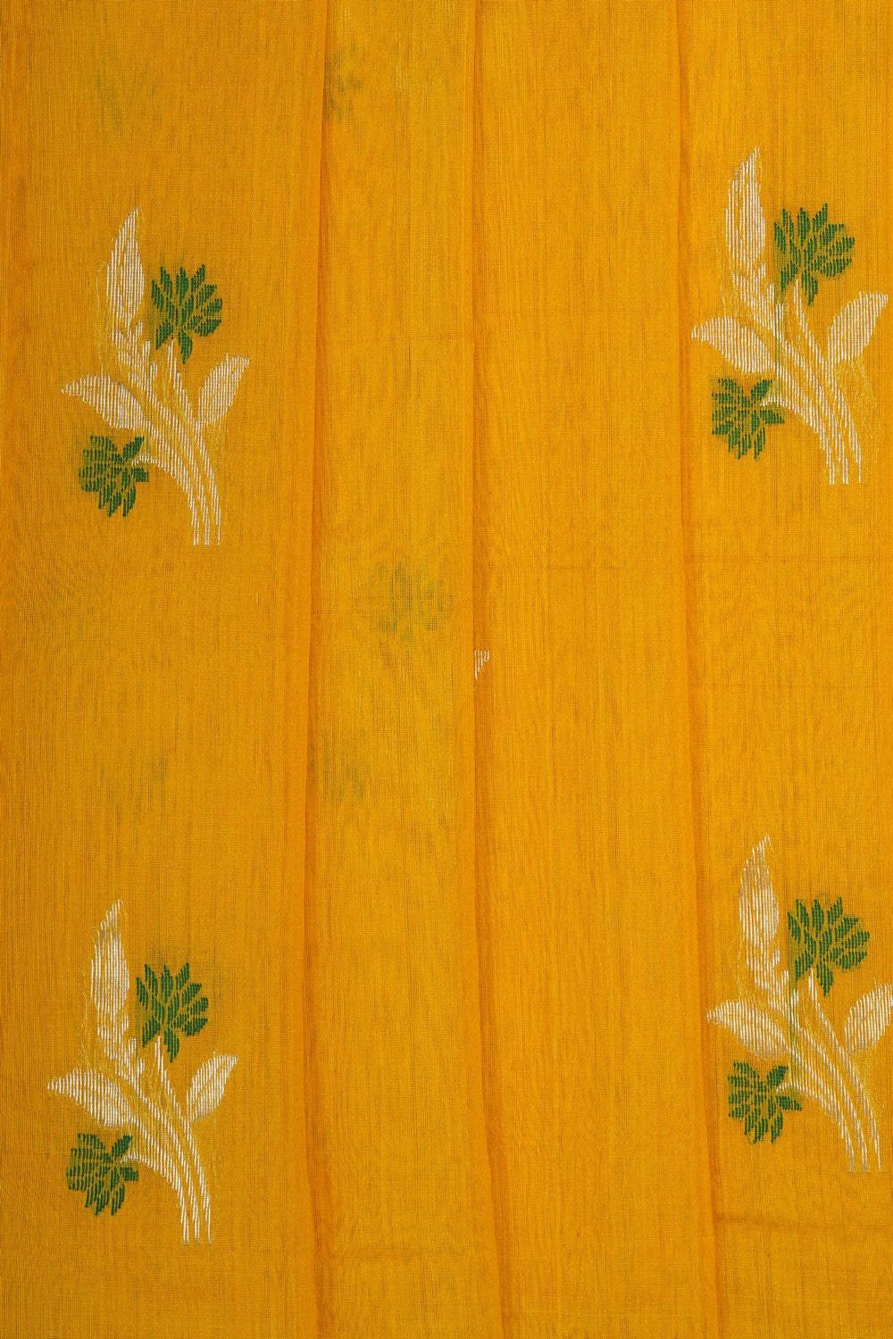 Image of Chanderi Silk Cotton Yellow Saree