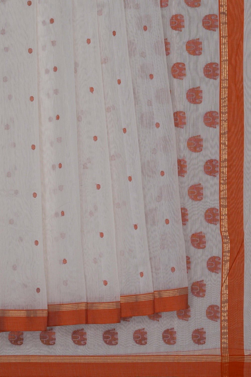 Image of Chanderi Silk Cotton Off-White Saree