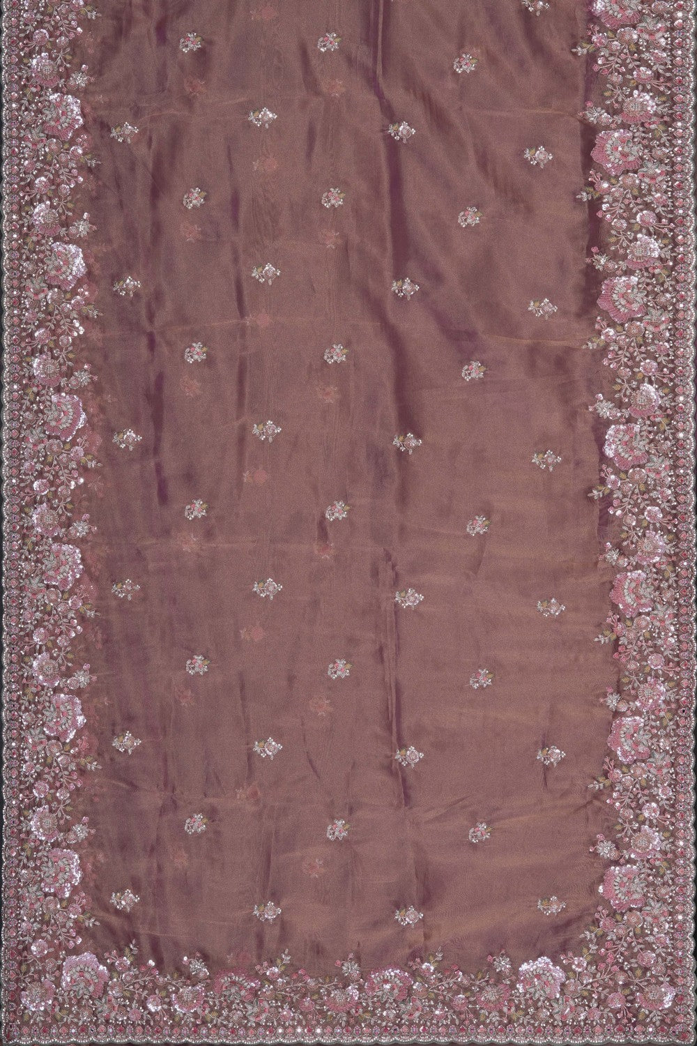Image of An Embroidered Tissue Silk Saree