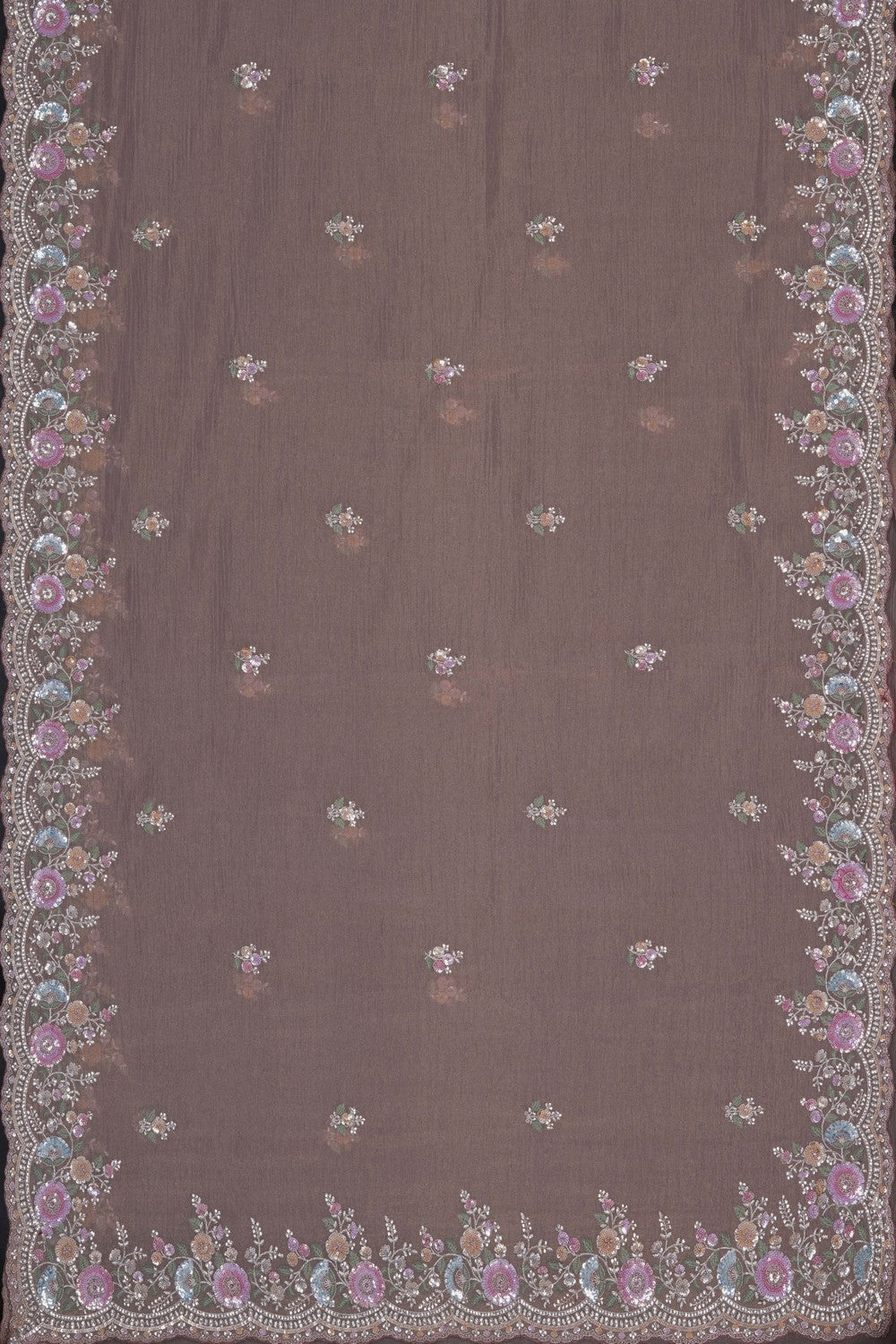 Image of An Embroidered Tissue Silk Saree