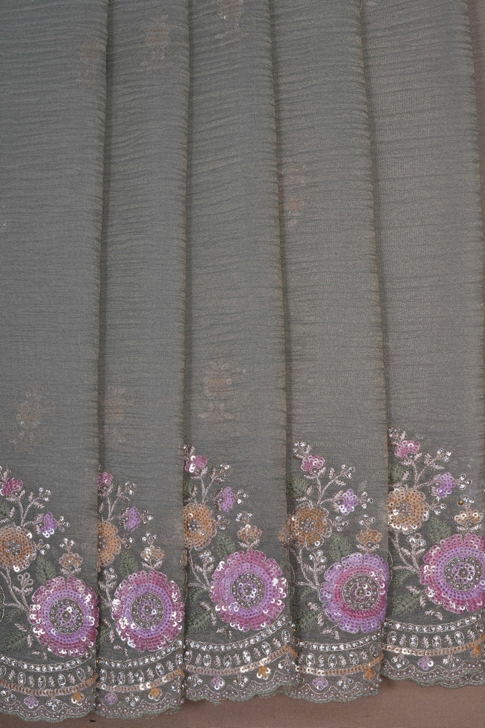Image of An Embroidered Tissue Silk Saree