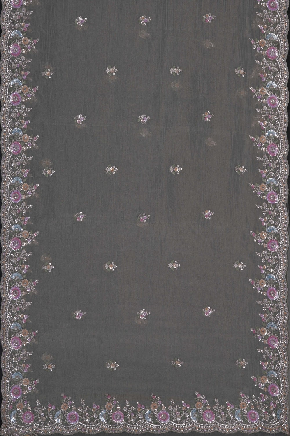 Image of An Embroidered Tissue Silk Saree