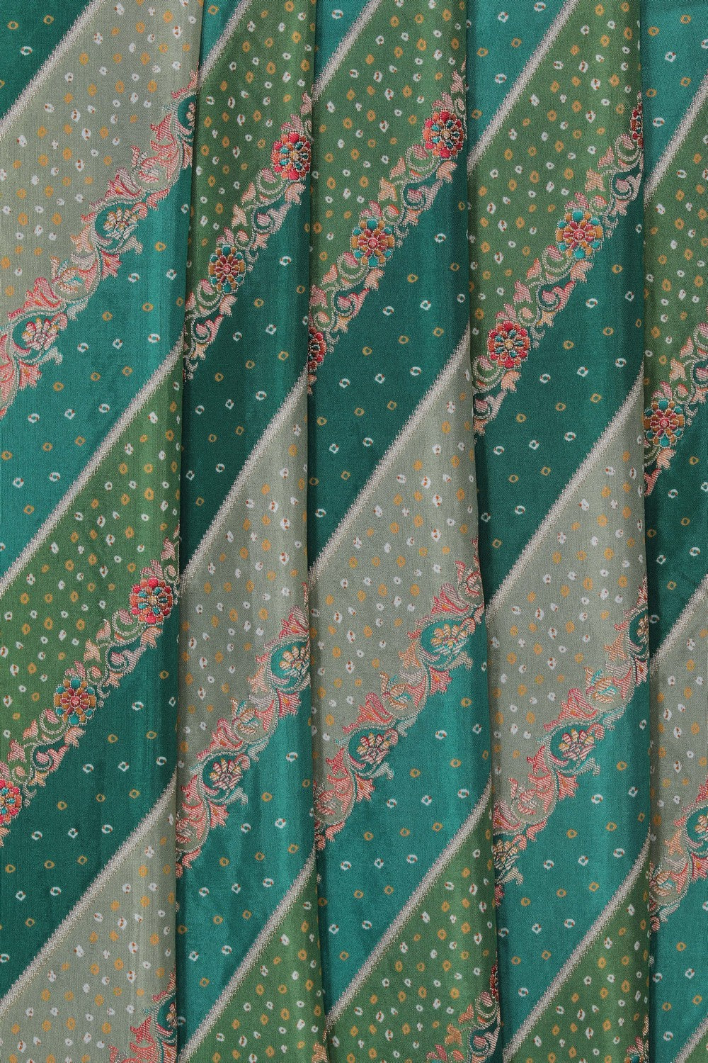 Image of Green Patola Fusion Silk Saree