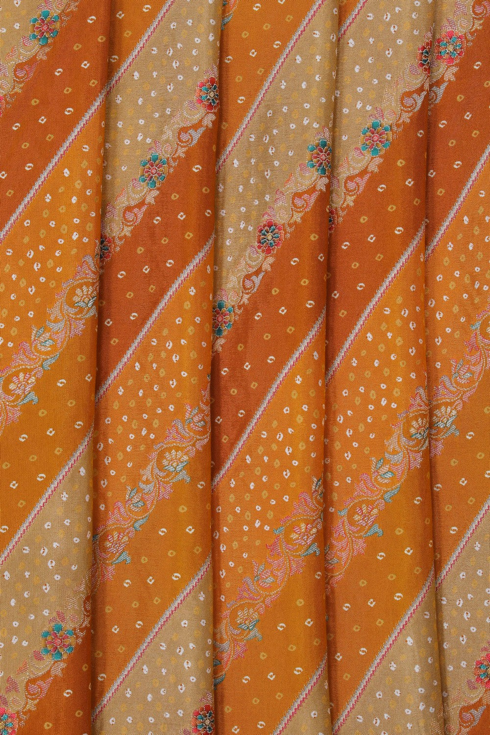 Image of Orange Patola Fusion Silk Saree
