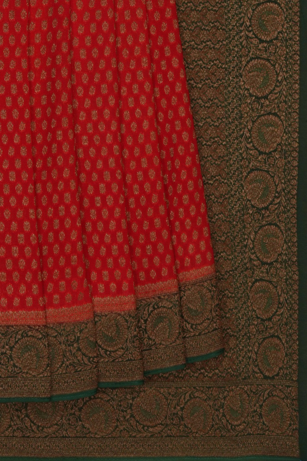 Image of Red Chiffon Saree