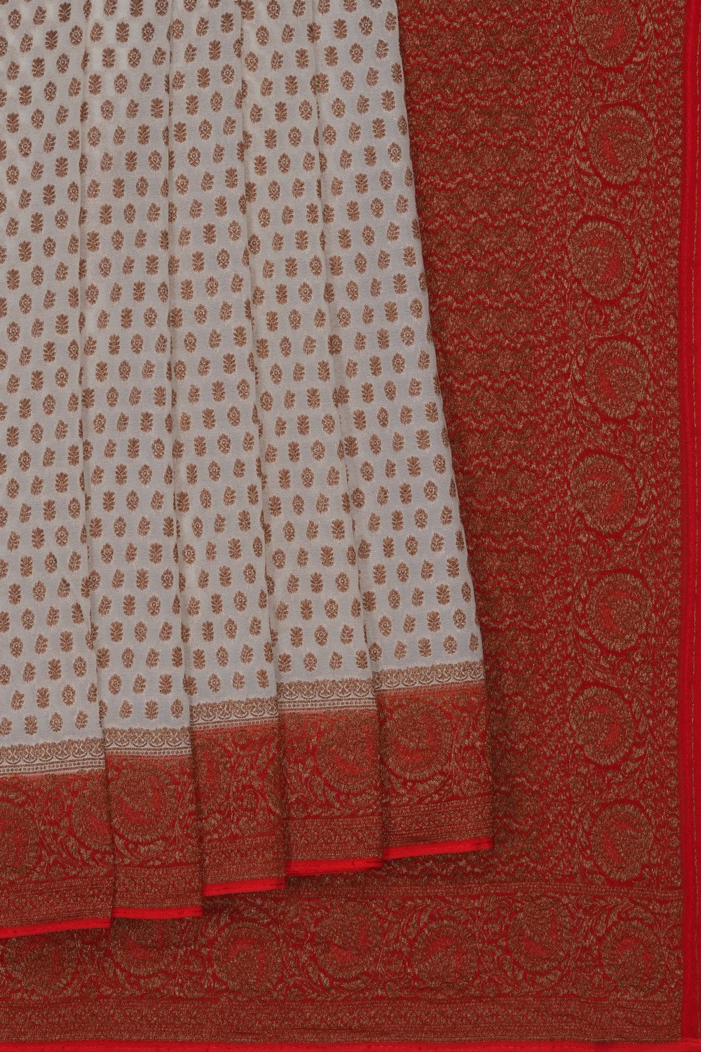 Image of White Chiffon Saree