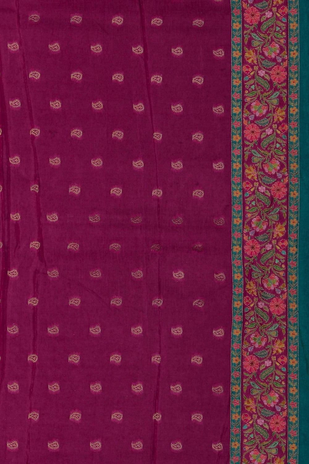Image of Blue Fusion Silk Saree