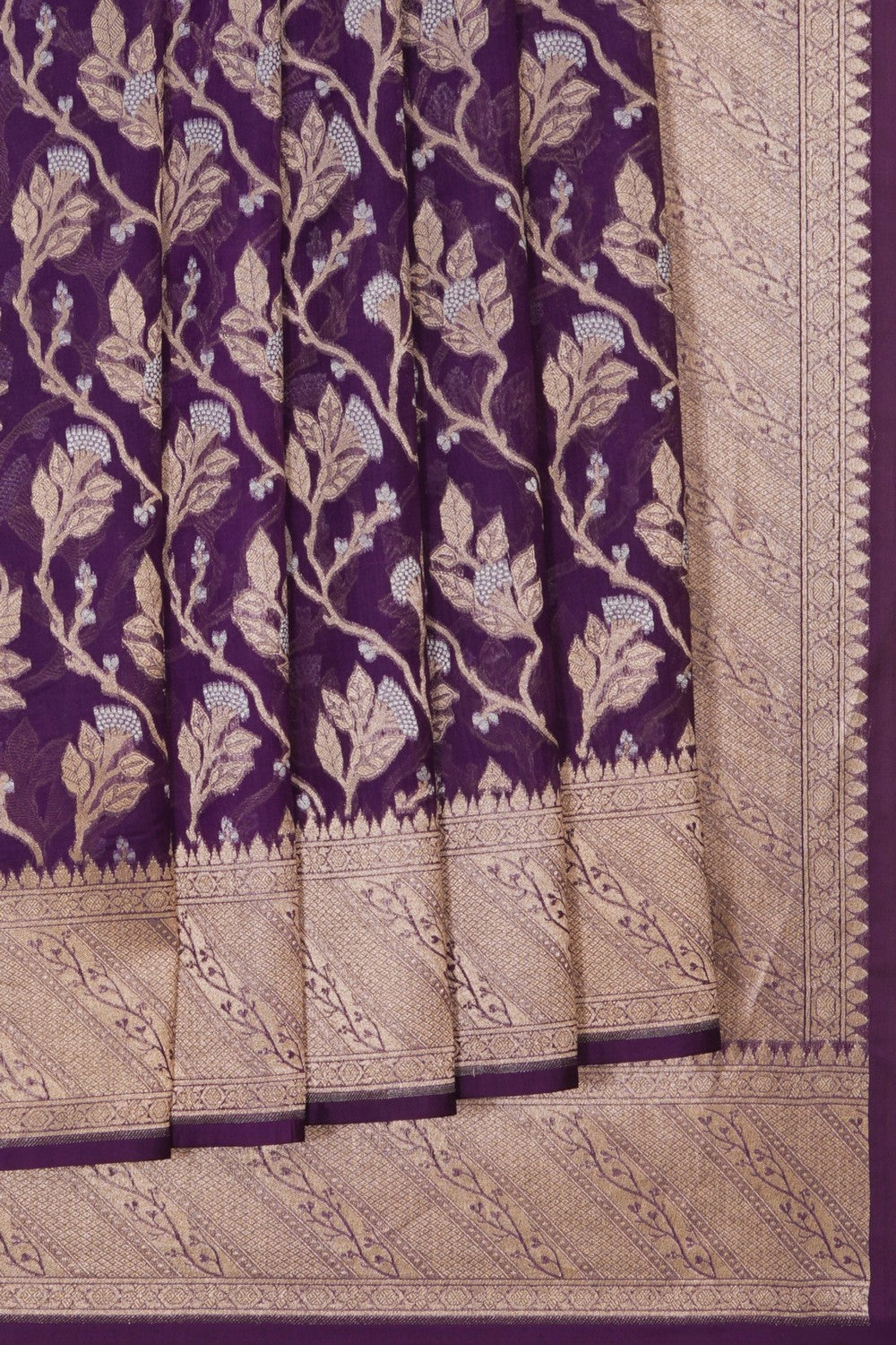 Image of Purple Kora Brocade Saree