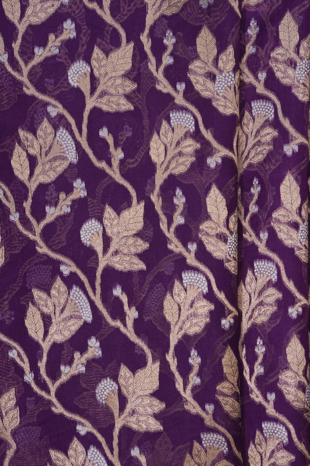Image of Purple Kora Brocade Saree