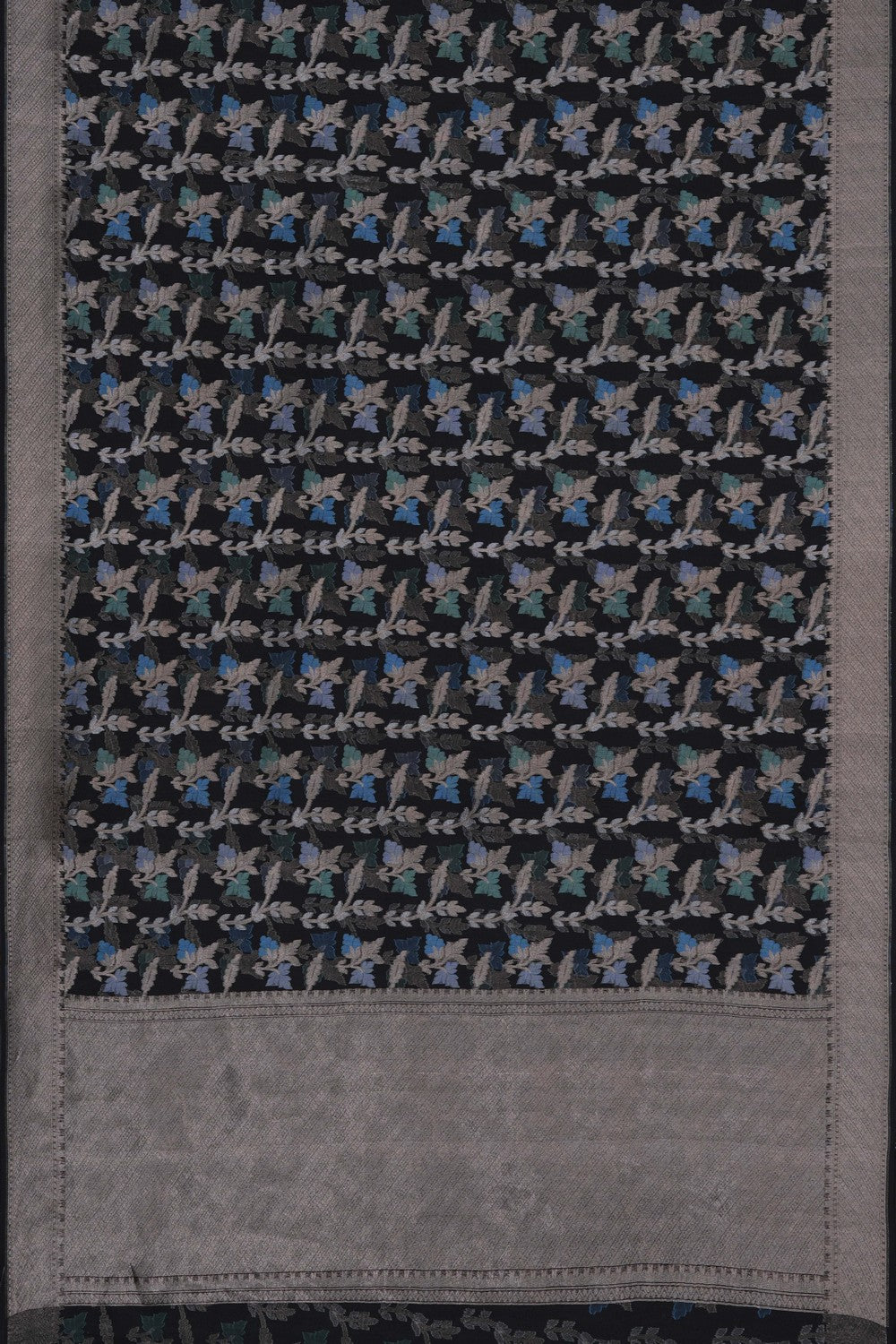 Image of Black Kora Brocade Saree