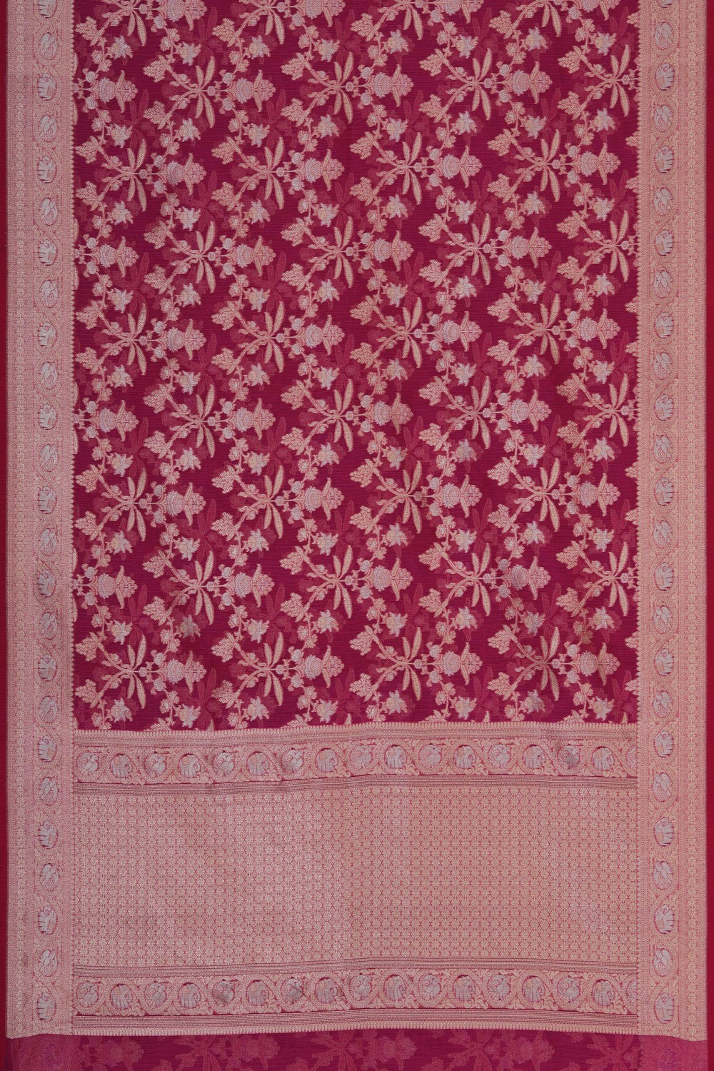 Image of Pink Kora Brocade Saree