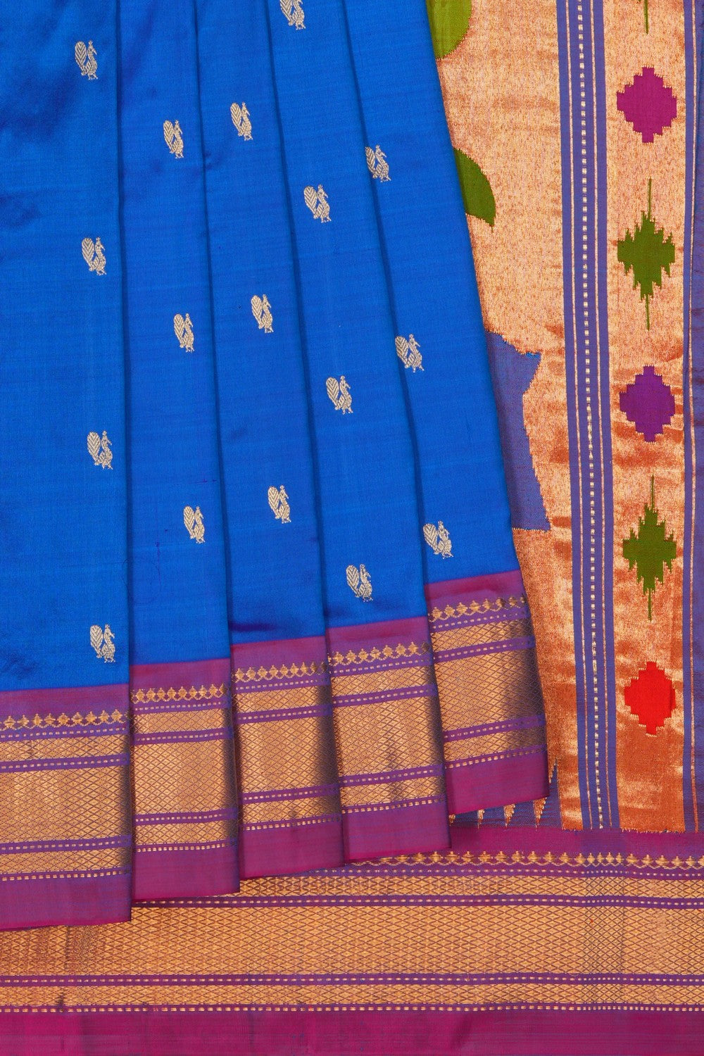 Image of Blue Paithani Silk Saree