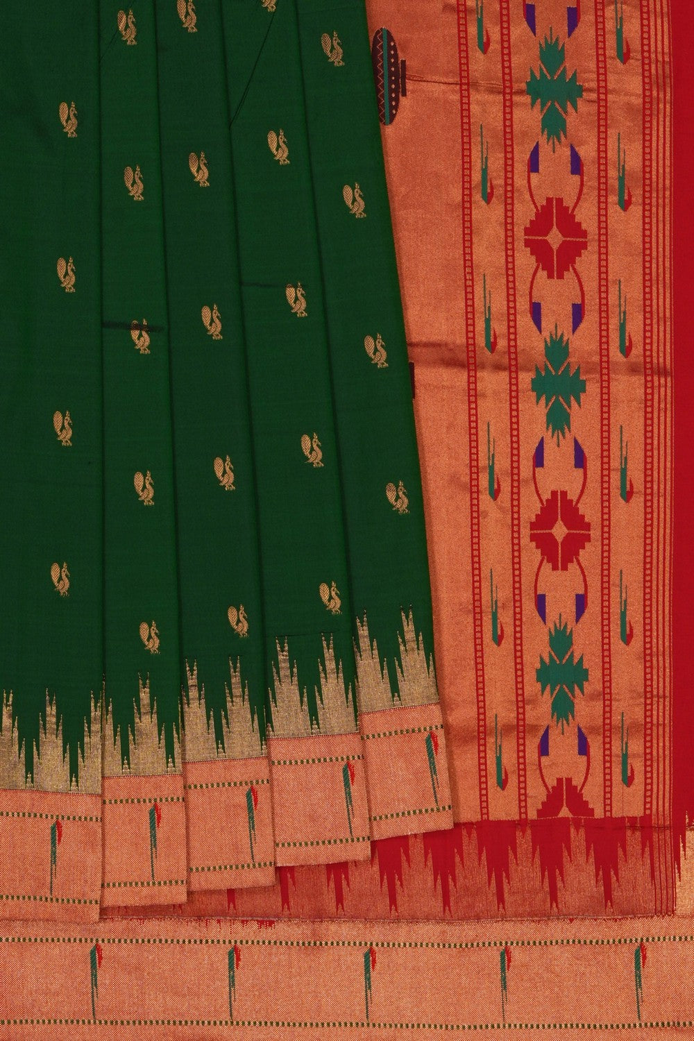 Image of Green Paithani Silk Saree