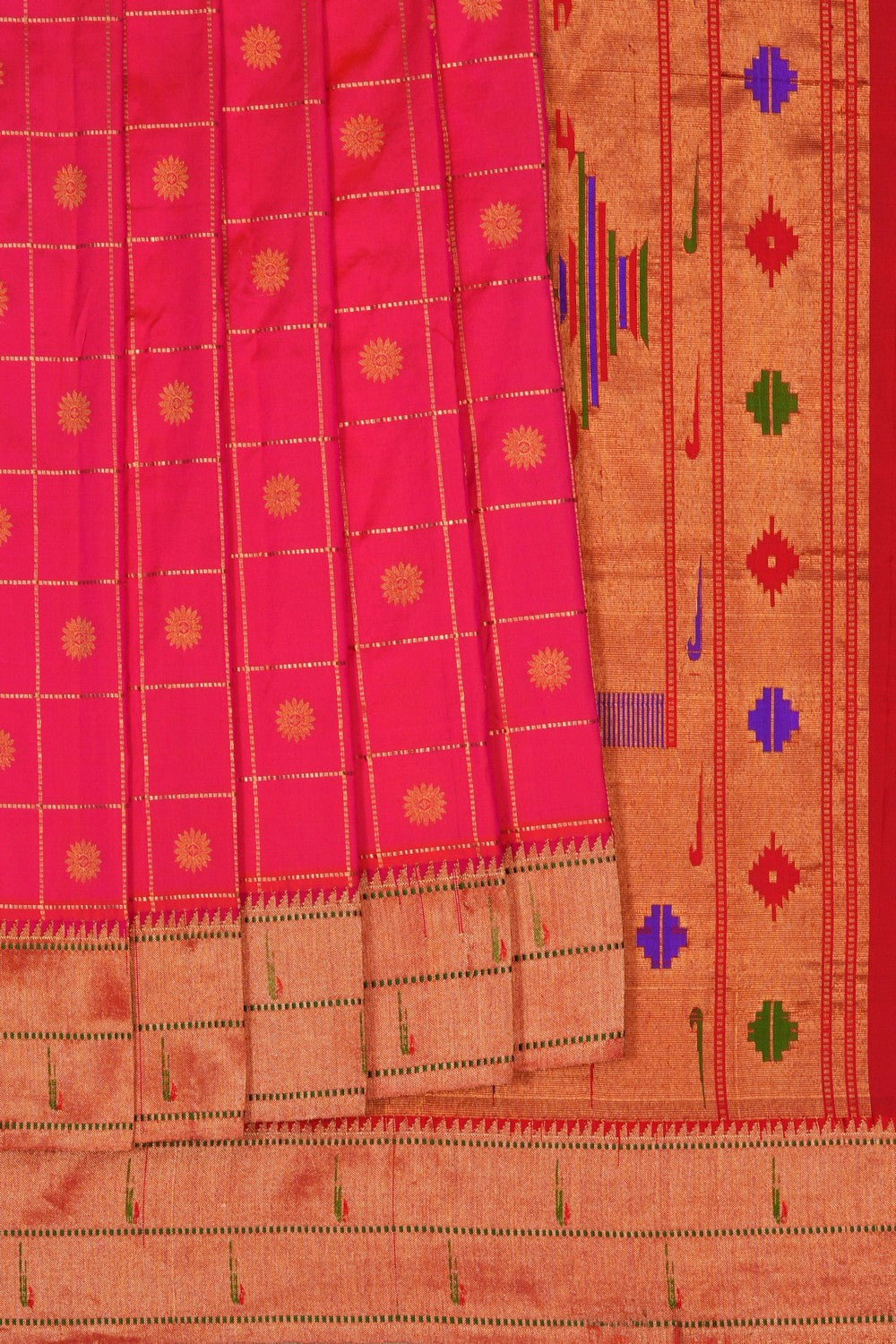 Image of Pink Paithani Silk Saree