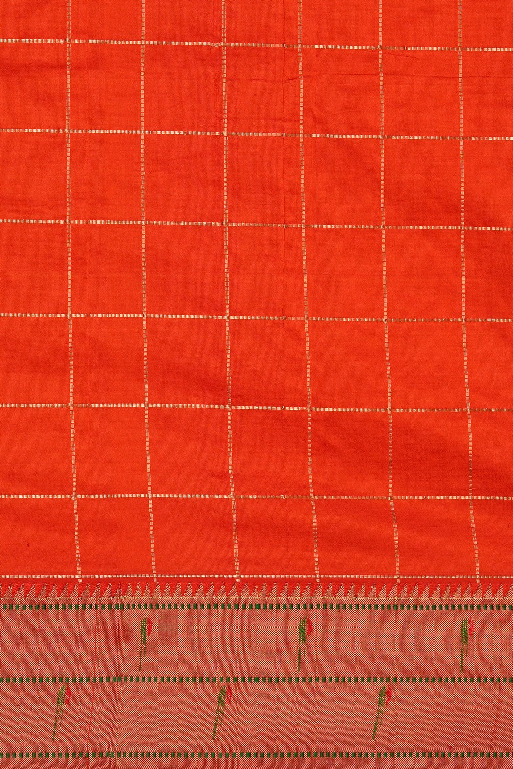 Image of Orange Paithani Silk Saree