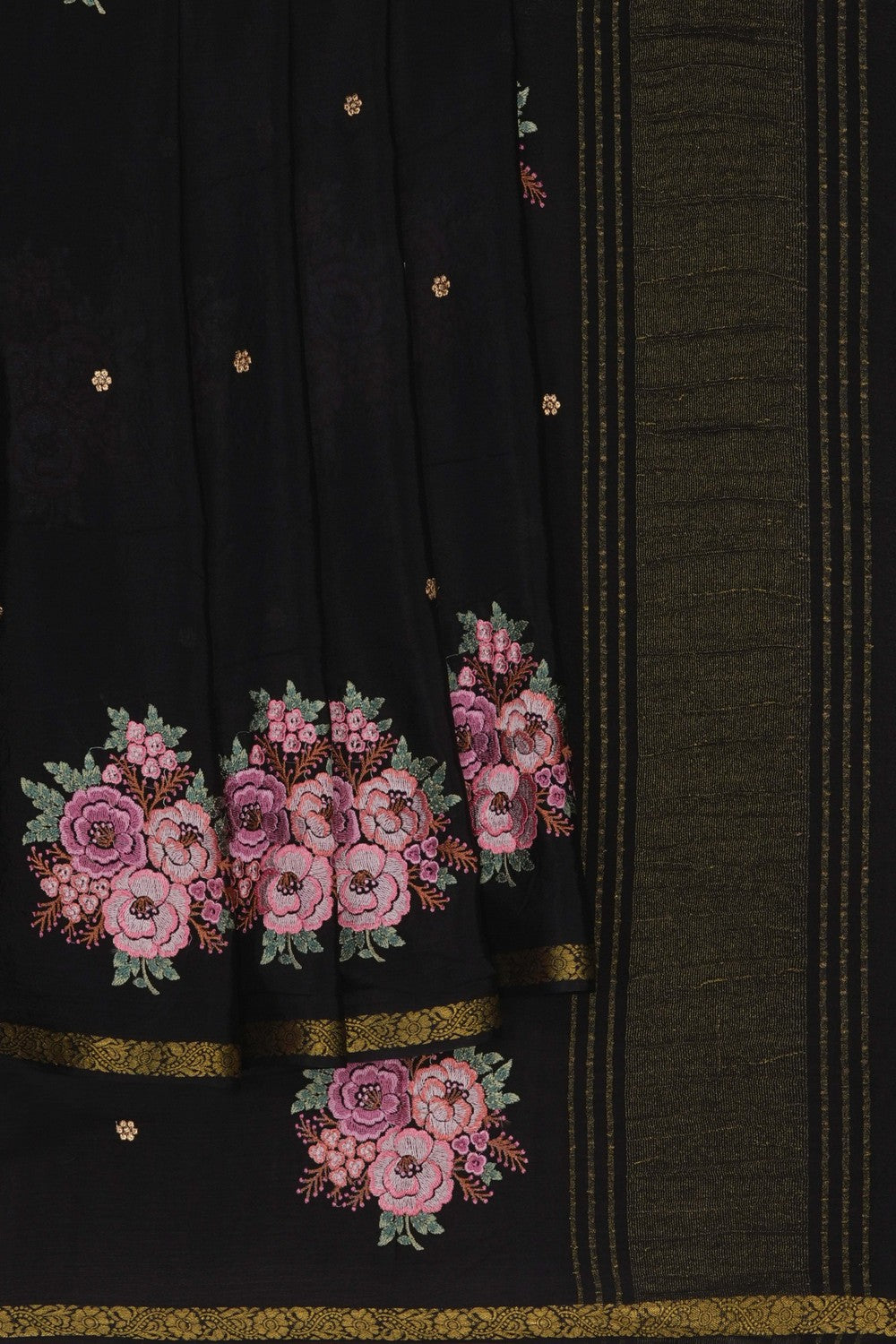 Image of A Black Embroidered Saree