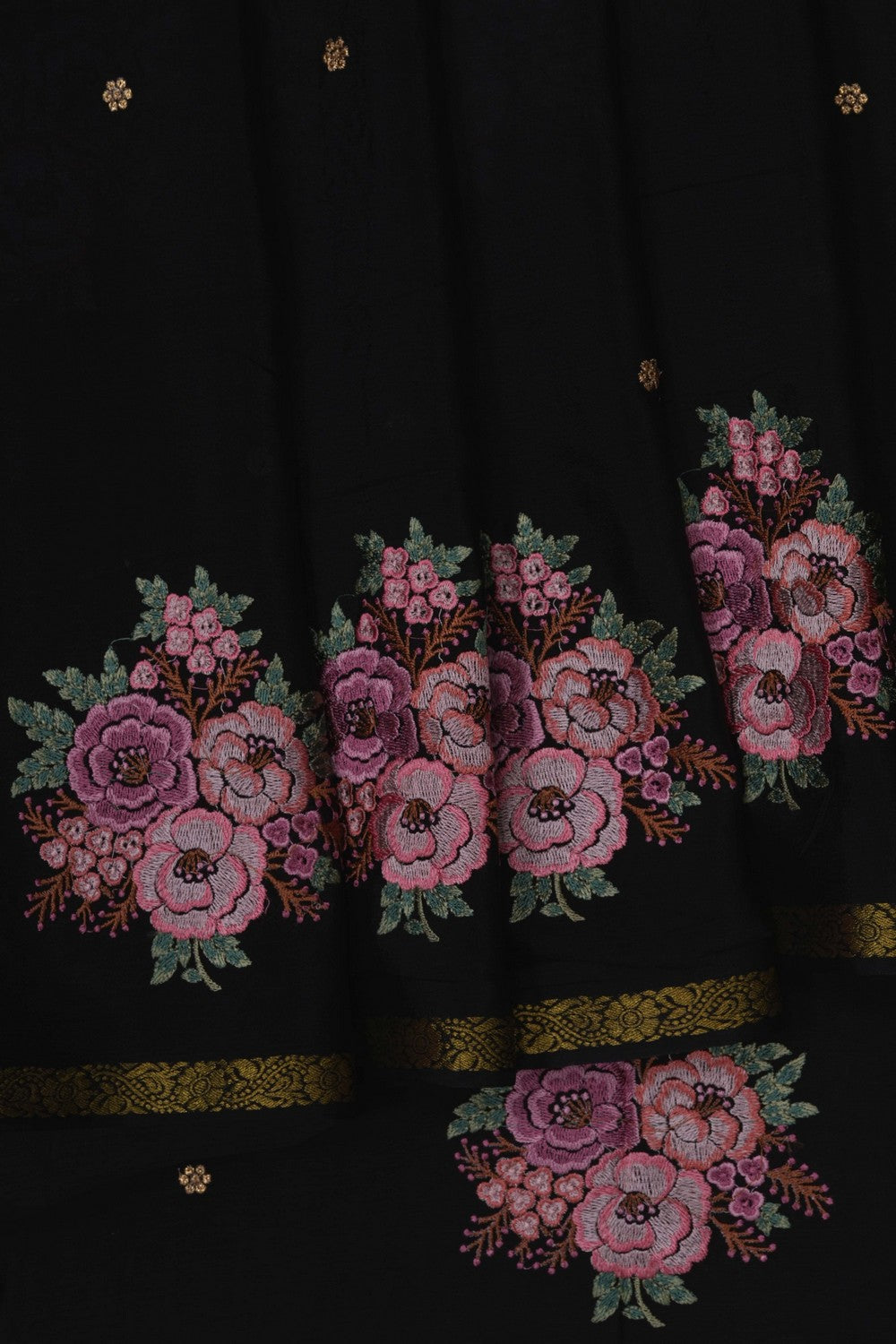 Image of A Black Embroidered Saree