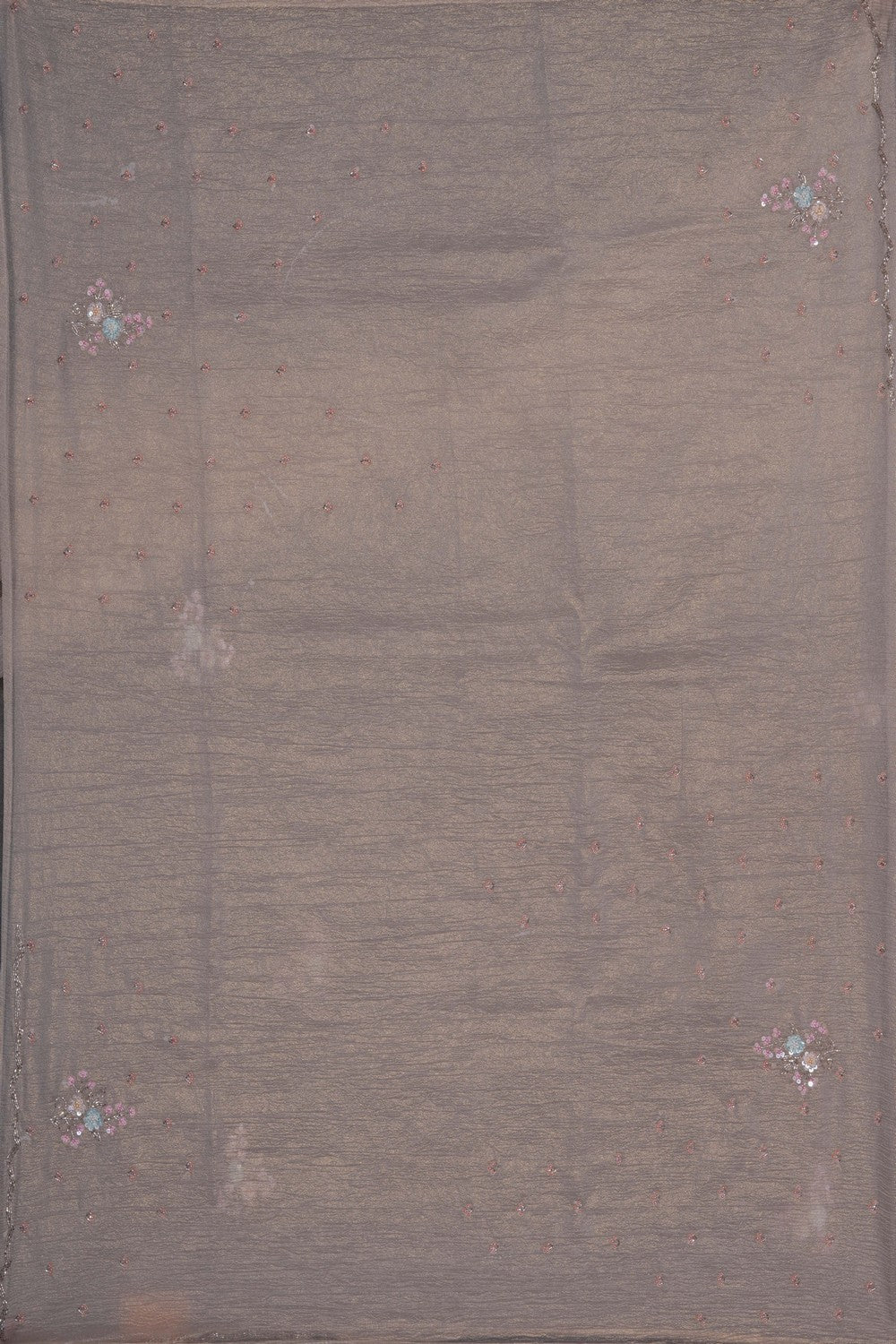 Image of Silver Shimmering Tissue Silk Saree