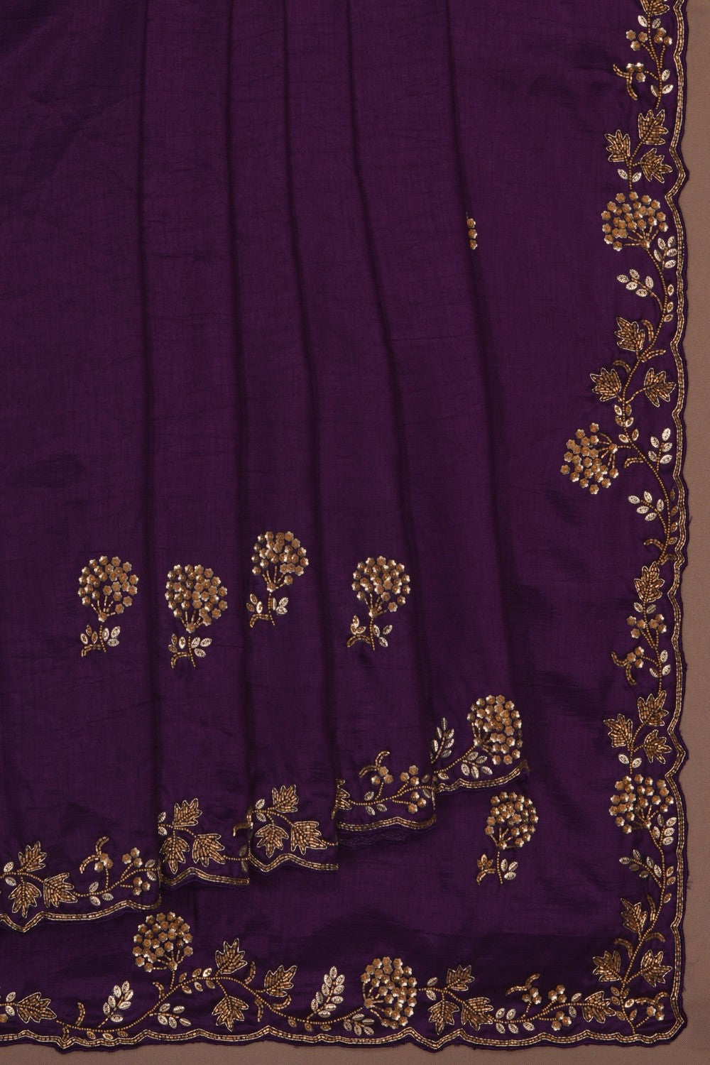 Image of A Purple Embroidered Saree
