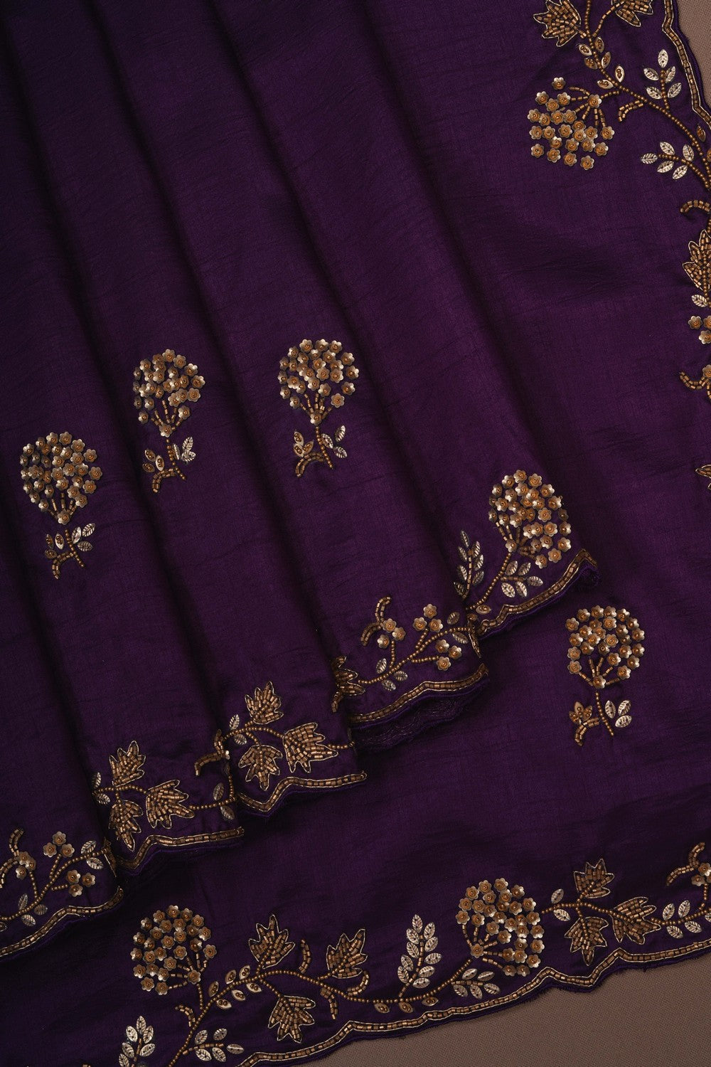 Image of A Purple Embroidered Saree