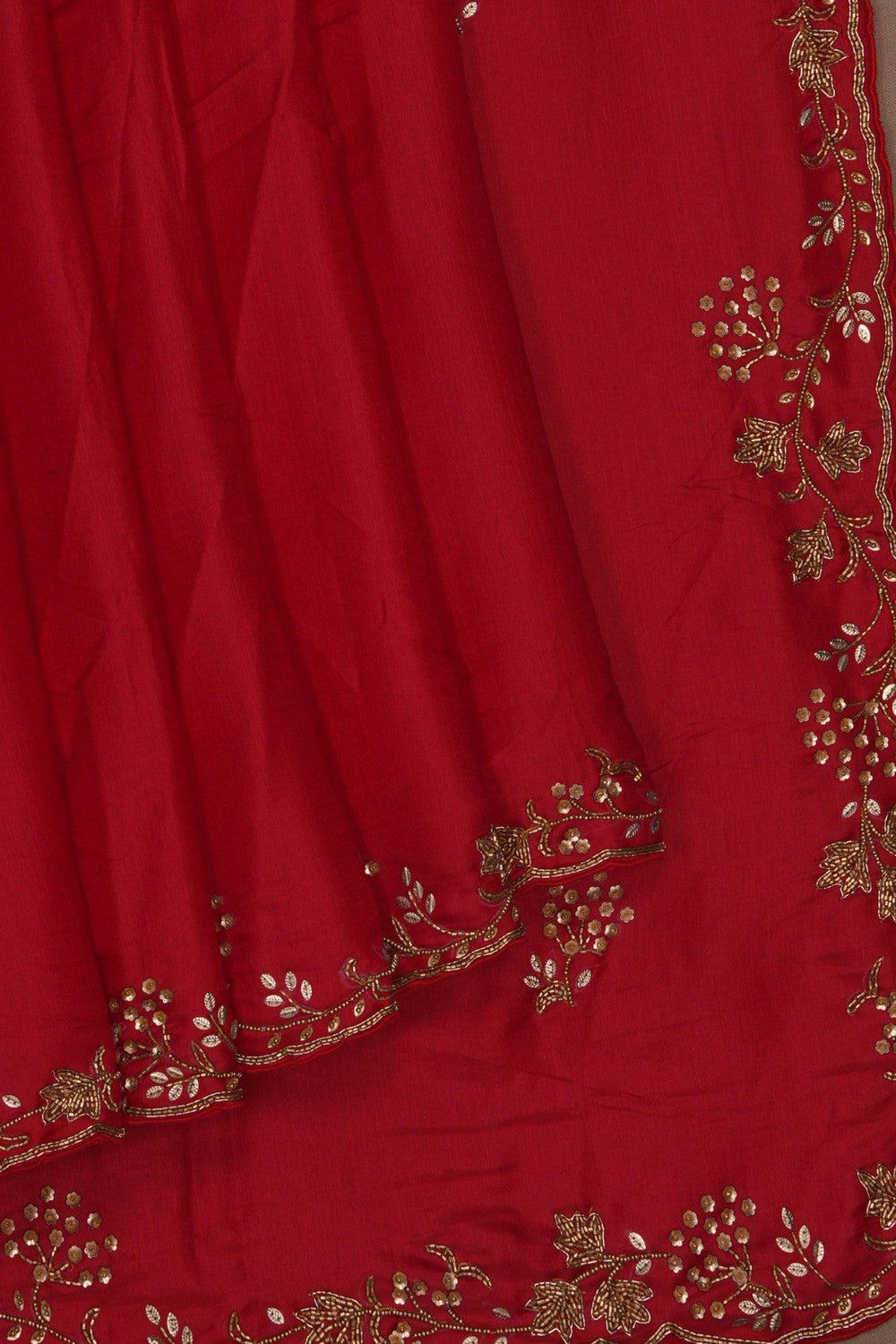 Image of A Red Embroidered Saree