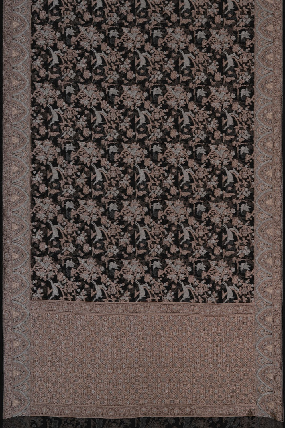 Image of Black Kora Brocade Saree