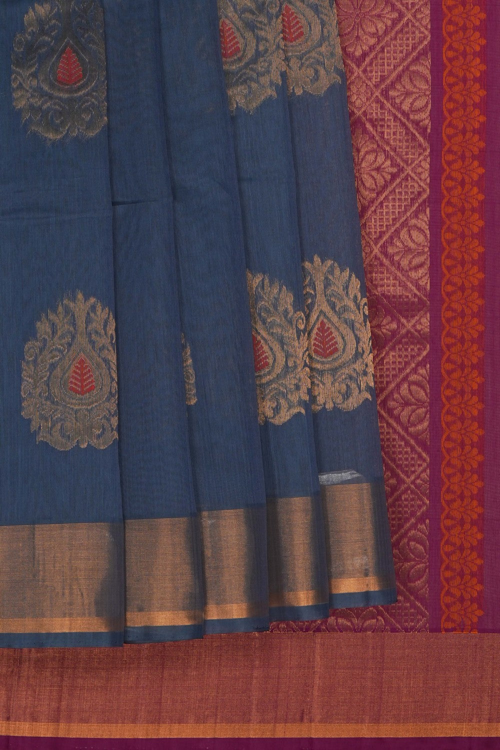 Image of Smoky Grey South Silk Cotton Saree