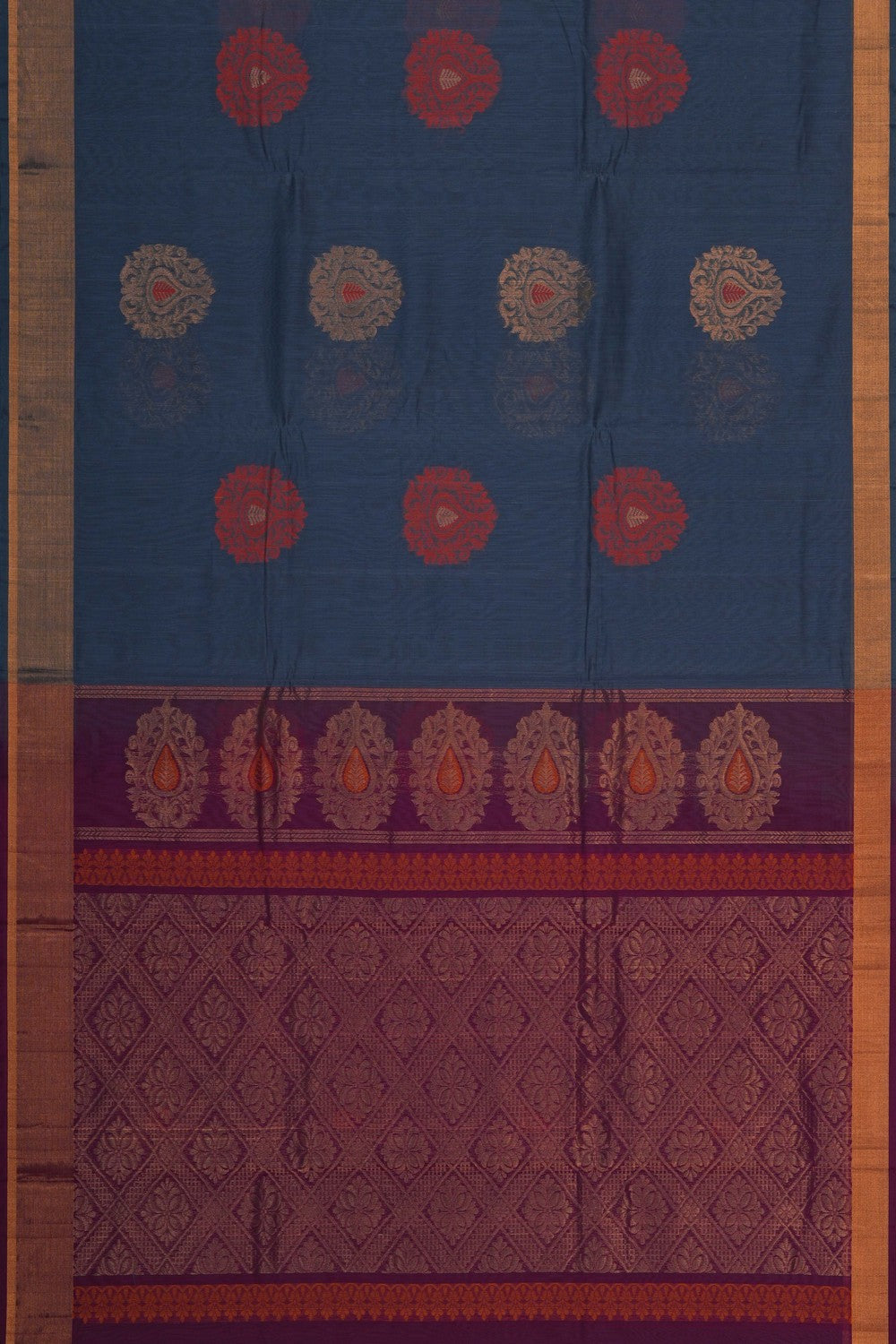 Image of Smoky Grey South Silk Cotton Saree