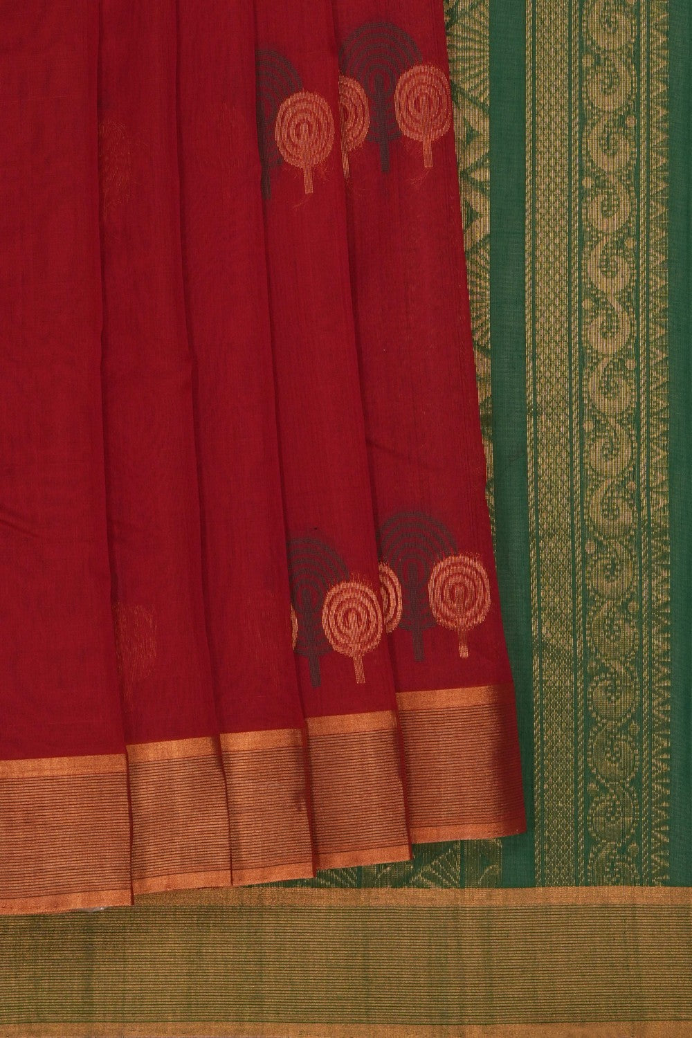 Image of Red South Silk Cotton Saree